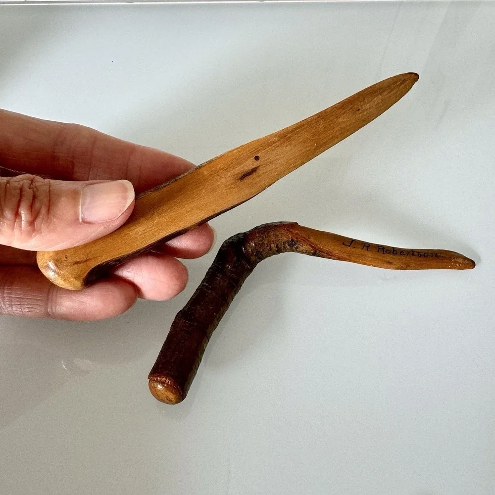 VTG Antique Camp Michikinikwa Indiana Carved Letter Opener Chief Little Turtle
